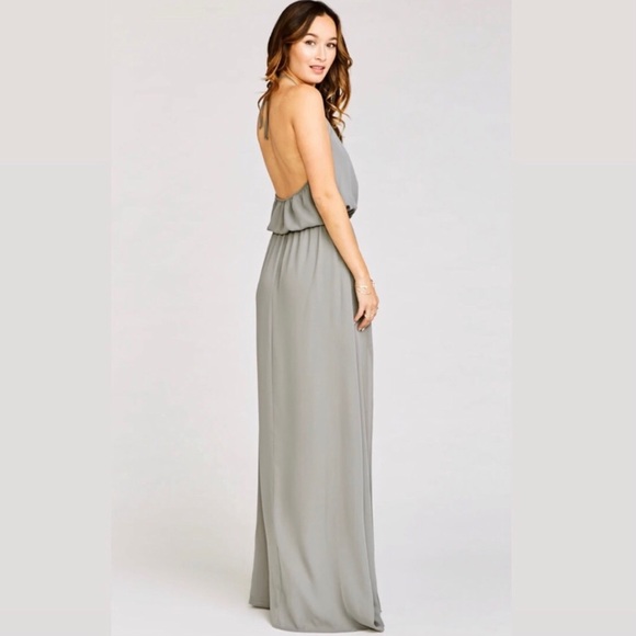 Show Me Your MuMu Heather Maxi Dress Halter Charcoal Med SMYMM NWOT - Picture 4 of 8